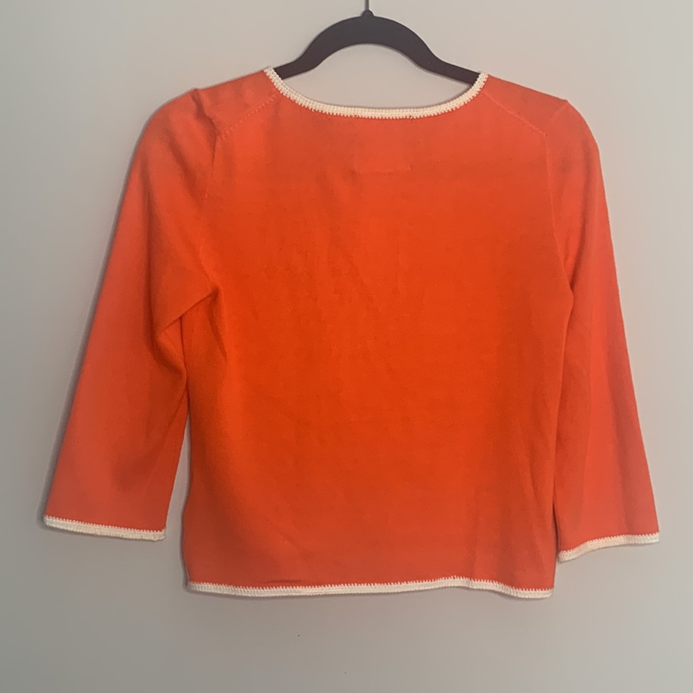 Michael Simon Orange Sweater with White Accents - Picture 7 of 10